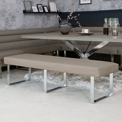 Milan Chrome &amp; Oak 2.2m Bench