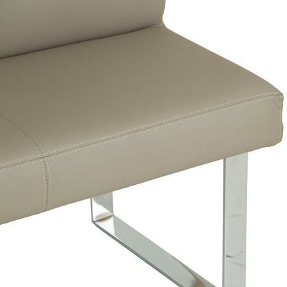 Milan Chrome &amp; Oak 1.0m Bench with Back