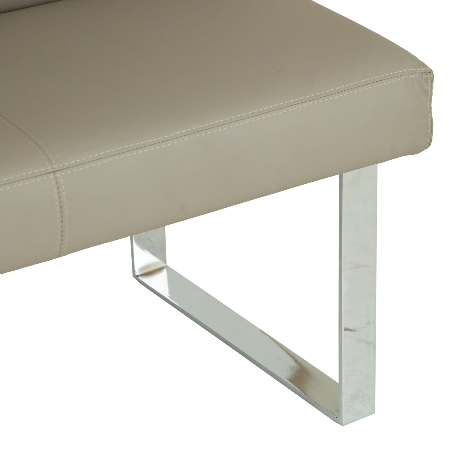 Milan Chrome &amp; Oak 1.0m Bench with Back