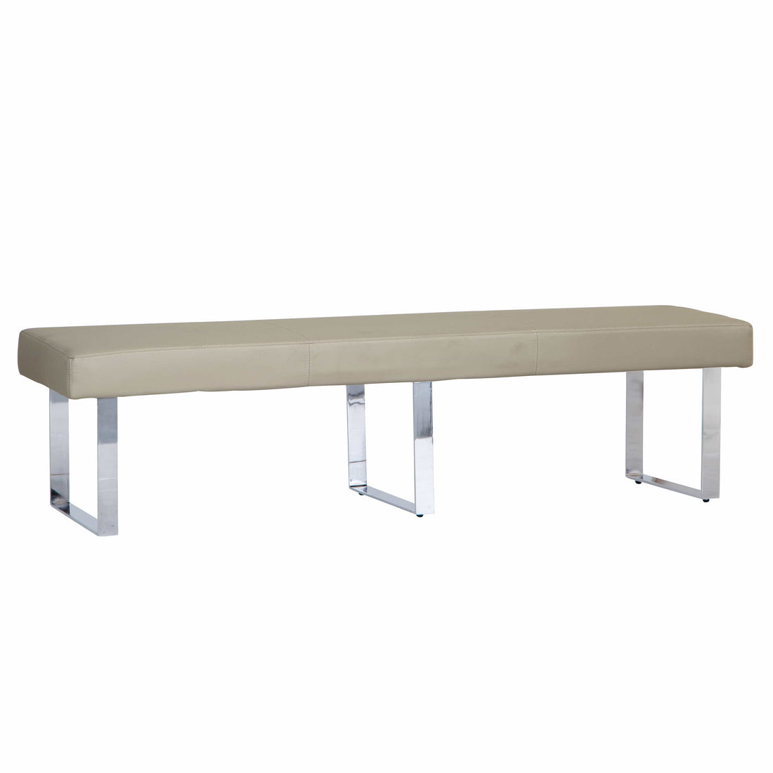 Milan Chrome &amp; Oak 2.2m Bench