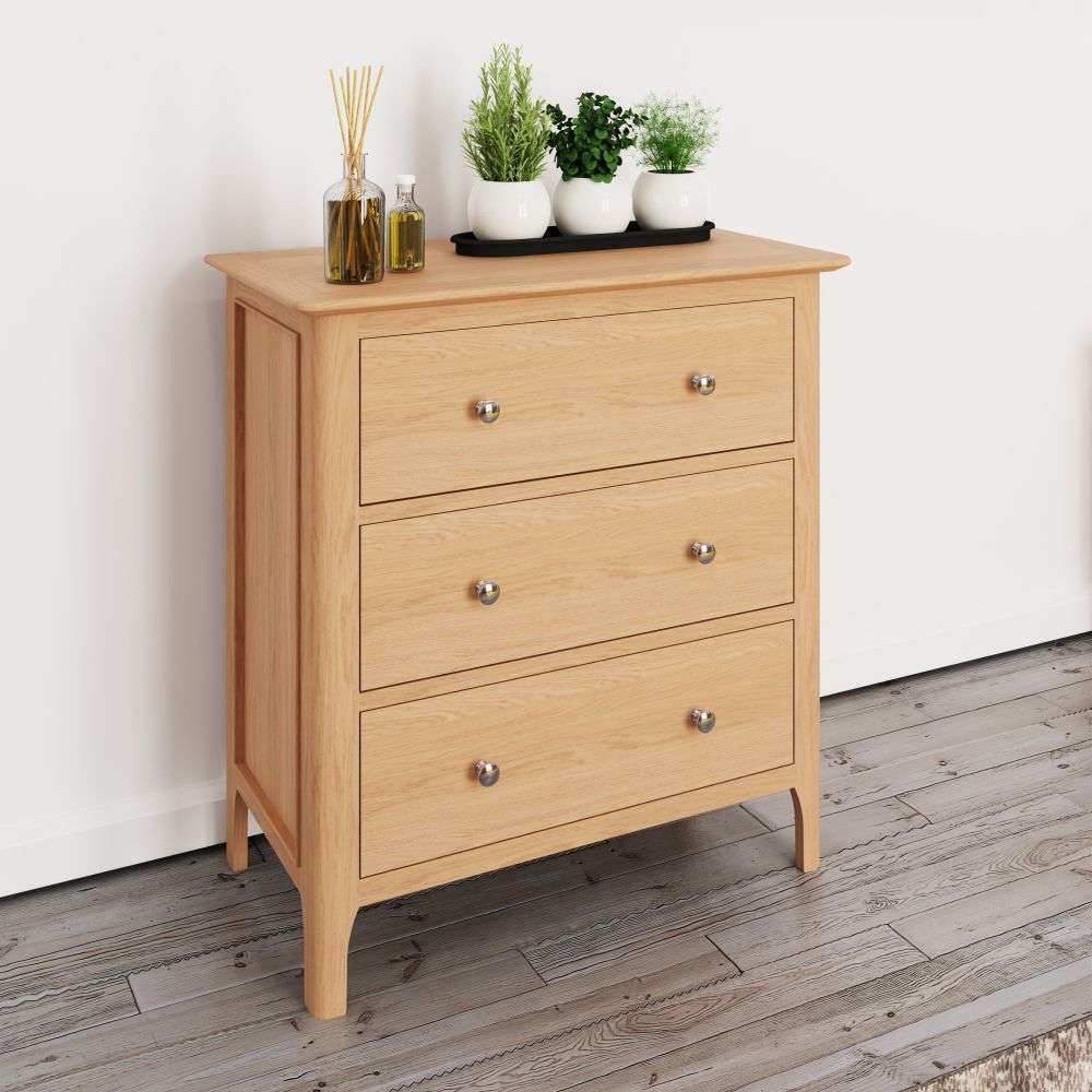 Bergen Oak Chest of 3 Drawers