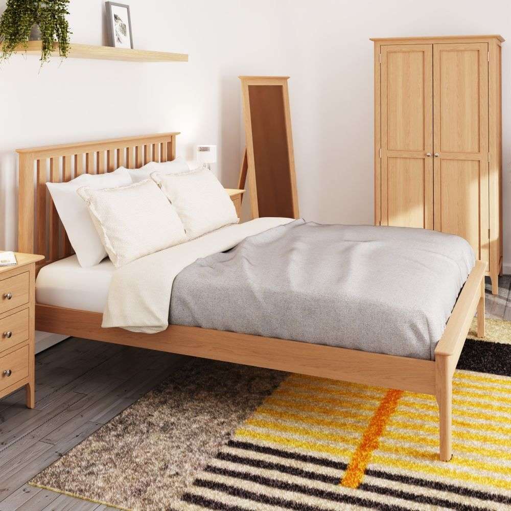 Bergen Oak Double Bed Frame