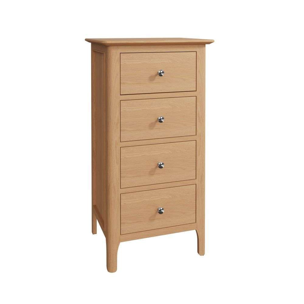 Bergen Oak 4 Drawer Tallboy