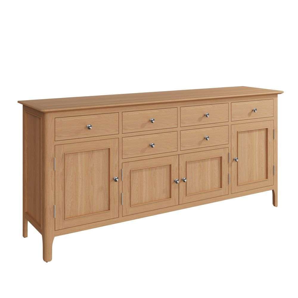 Bergen Oak Extra Large 4 Door Sideboard