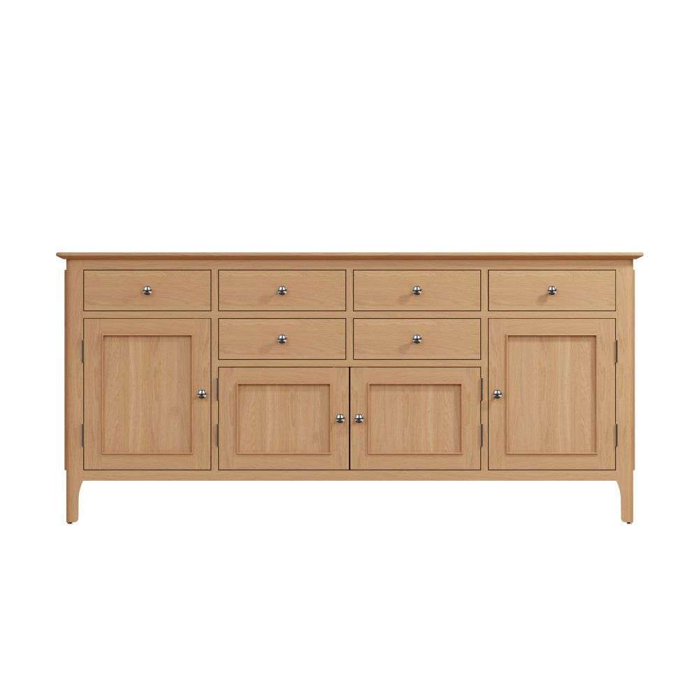 Bergen Oak Extra Large 4 Door Sideboard