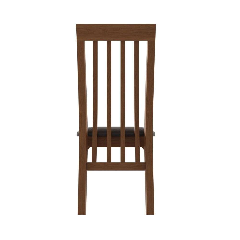 Bergen Oak Rail Back Chair Faux Leather Seat
