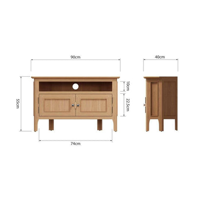 Bergen Oak Corner TV Unit