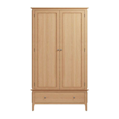 Bergen Oak Large 2 Door Wardrobe with Drawer