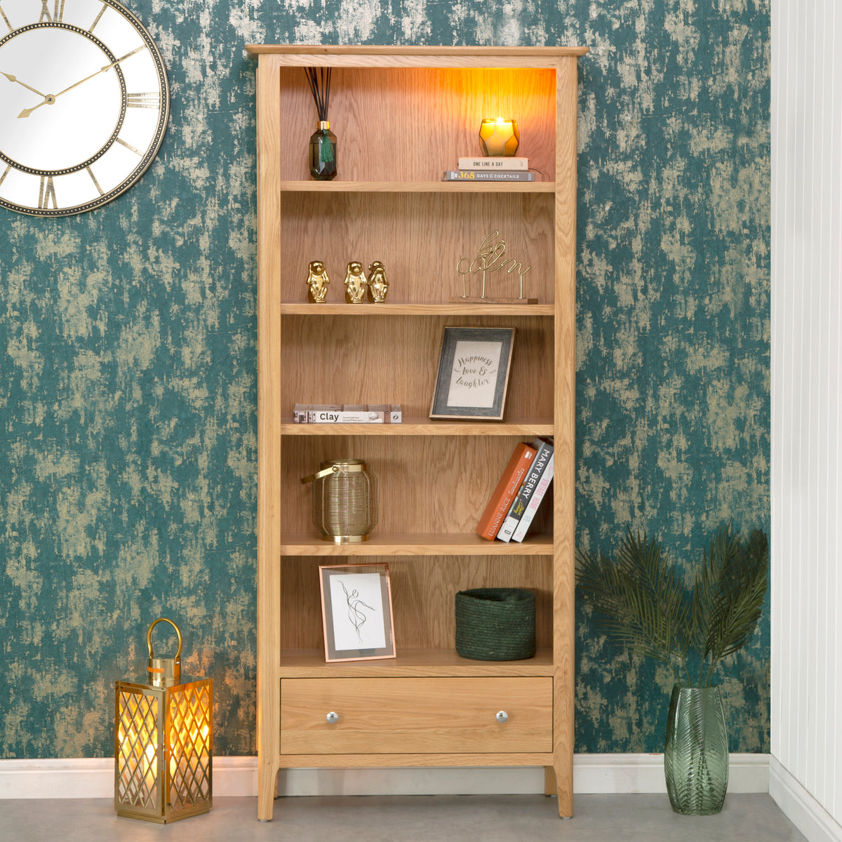 Bergen Oak Large Bookcase