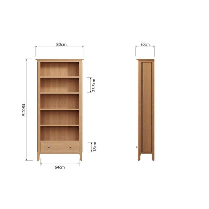 Bergen Oak Large Bookcase