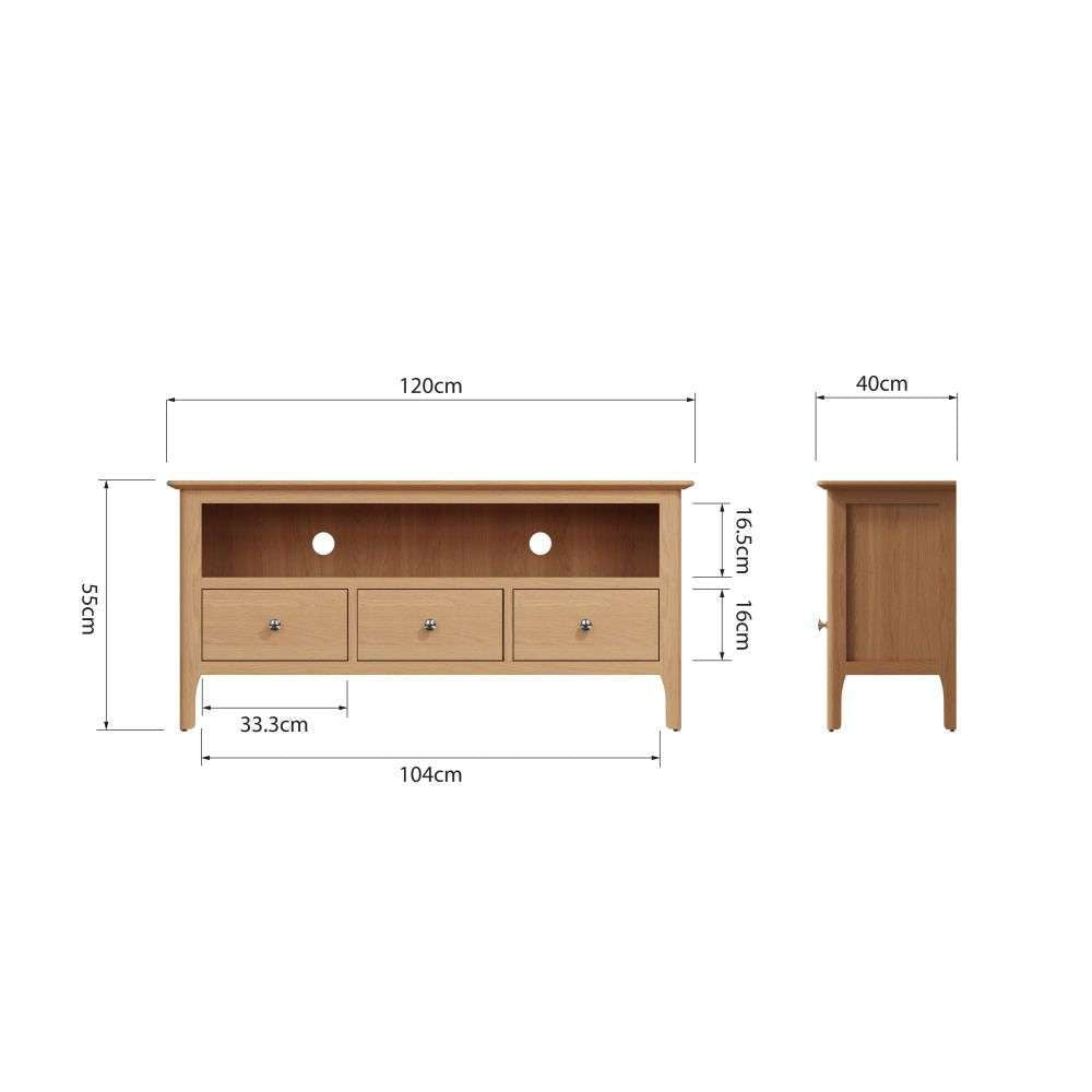 Bergen Oak Large TV Unit