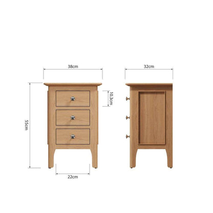 Bergen Oak Small Bedside Table