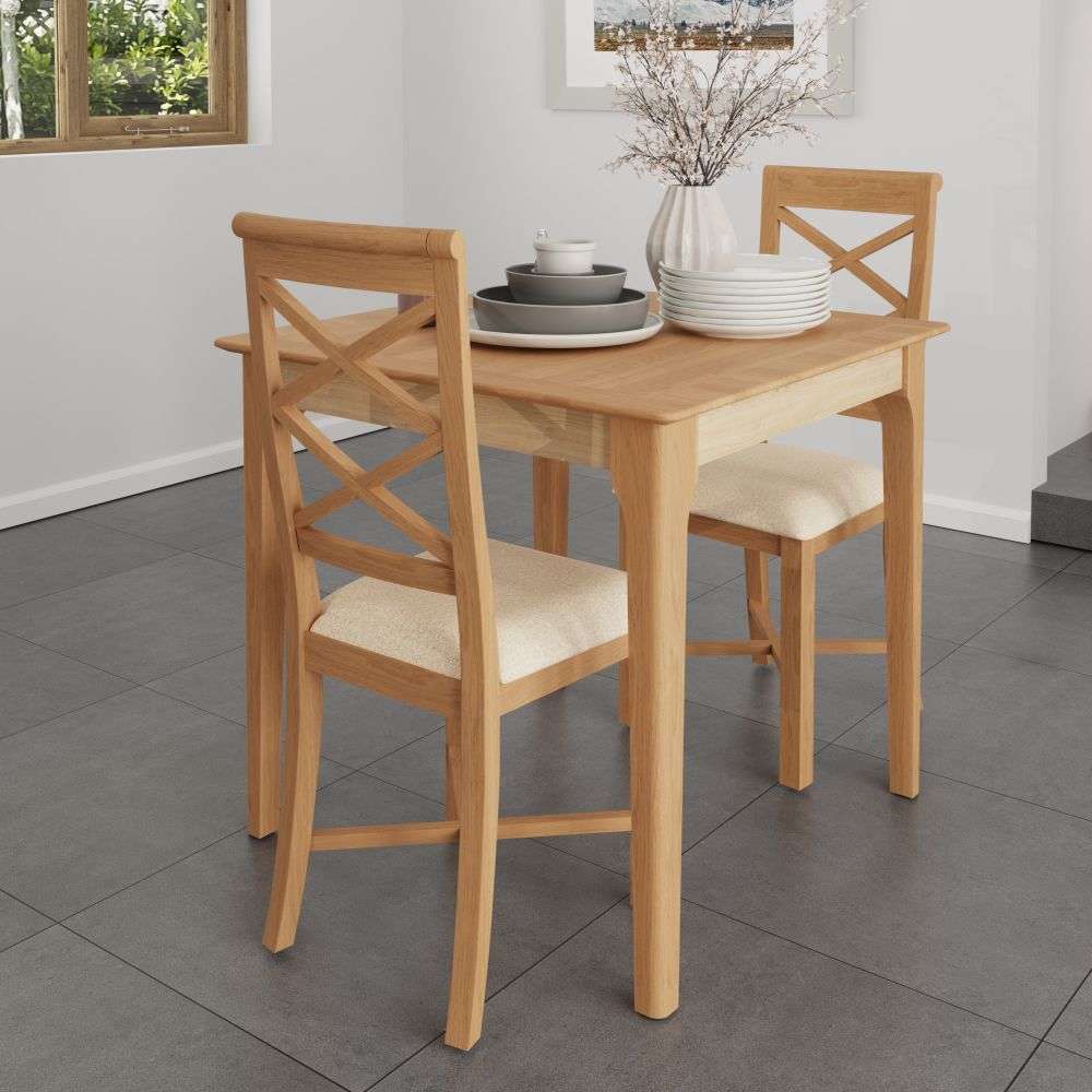 Bergen Oak Square Fixed Top Dining Table