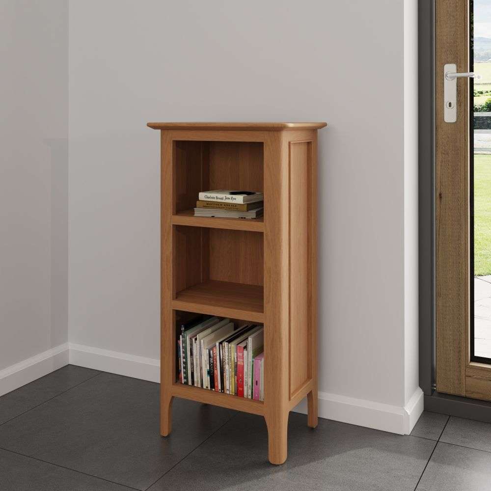 Bergen Oak Small Narrow Bookcase