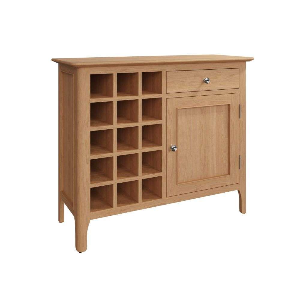 Bergen Oak Wine Cabinet