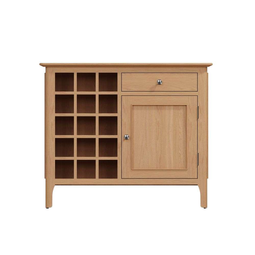 Bergen Oak Wine Cabinet