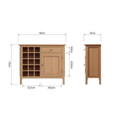 Bergen Oak Wine Cabinet