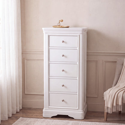 Harrington Bone Painted 5 Drawer Chest