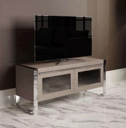 Milan Chrome &amp; Oak Standard TV Unit