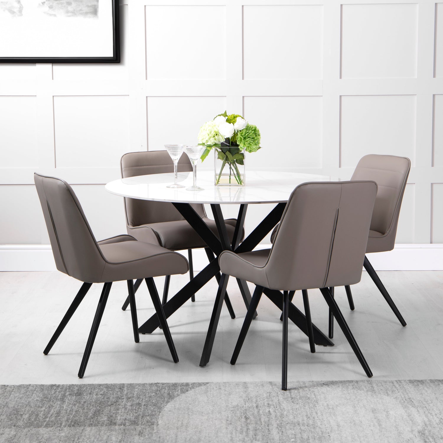 Stathern White Sintered Stone 1.2m Round Table