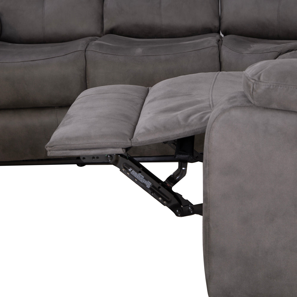 Rome Steel Power Corner Sofa with Console