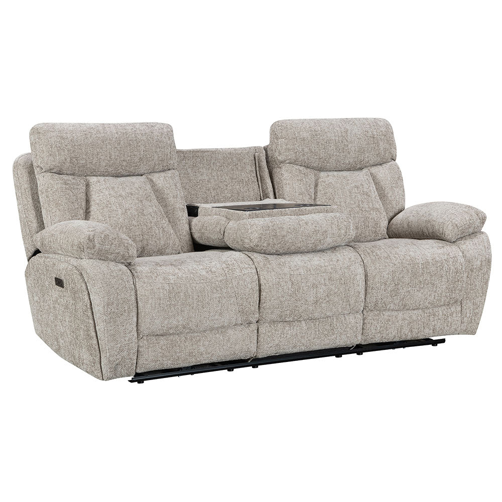 Venice Biscuit Power 3 Seater Sofa with Console