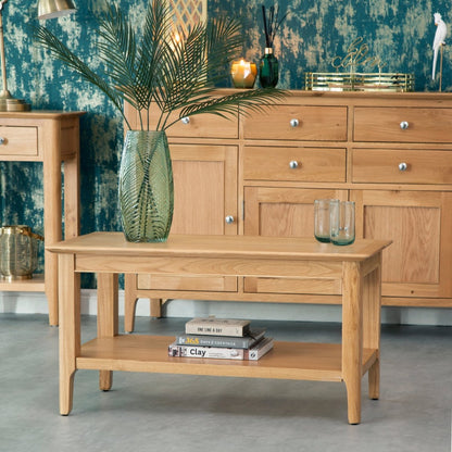 Bergen Oak Coffee Table - The Furniture Warehouse
