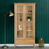 Bergen Oak Glass Display Cabinet - The Furniture Warehouse