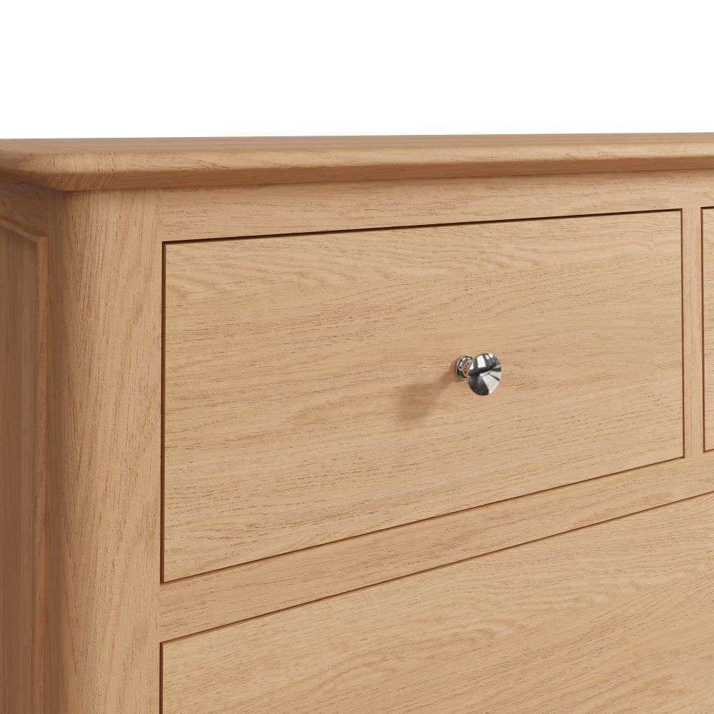 Bergen Oak Jumbo 2 Over 3 Chest - The Furniture Warehouse
