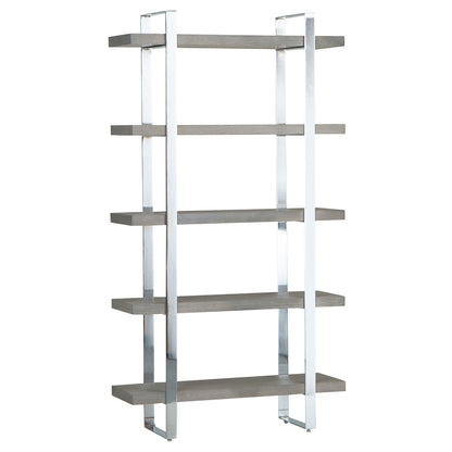 Milan Chrome &amp; Oak Large Bookcase