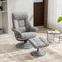 Biarritz Swivel Recliner & Footstool - Lisbon Silver - The Furniture Warehouse