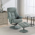 Biarritz Swivel Recliner & Footstool - Lisbon Teal - The Furniture Warehouse