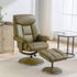 Biarritz Swivel Recliner & Footstool - Olive Green - The Furniture Warehouse