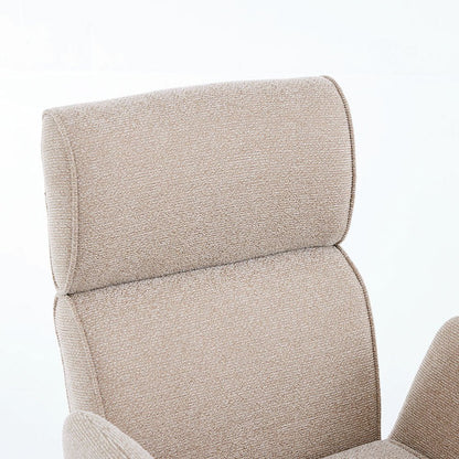 Biscuit High Back Swivel Chair with Wooden Legs - The Furniture Warehouse