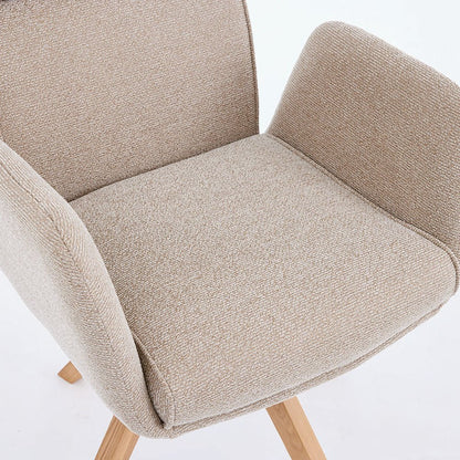 Biscuit High Back Swivel Chair with Wooden Legs - The Furniture Warehouse