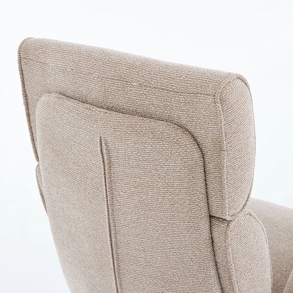 Biscuit High Back Swivel Chair with Wooden Legs - The Furniture Warehouse