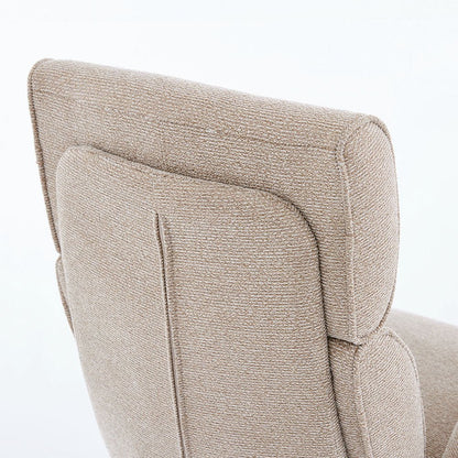 Biscuit High Back Swivel Chair with Wooden Legs - The Furniture Warehouse