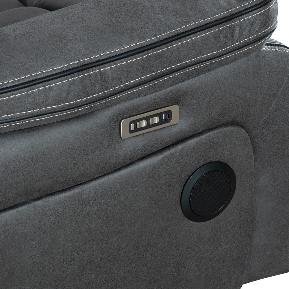 California Dark Grey Power 2 Seater Sofa - The Furniture Warehouse