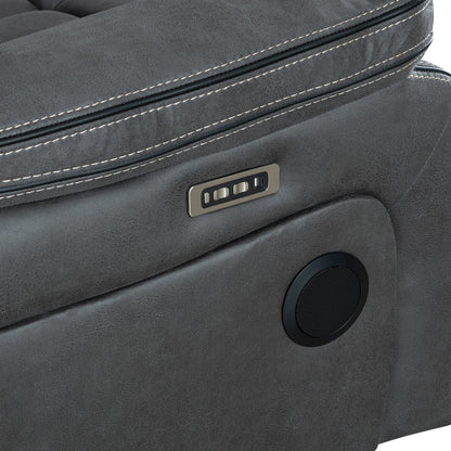 California Dark Grey Power 2 Seater Sofa - The Furniture Warehouse