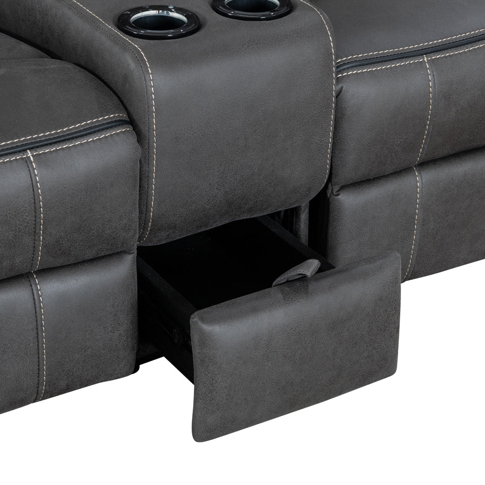 California Dark Grey Power 2 Seater Sofa - The Furniture Warehouse