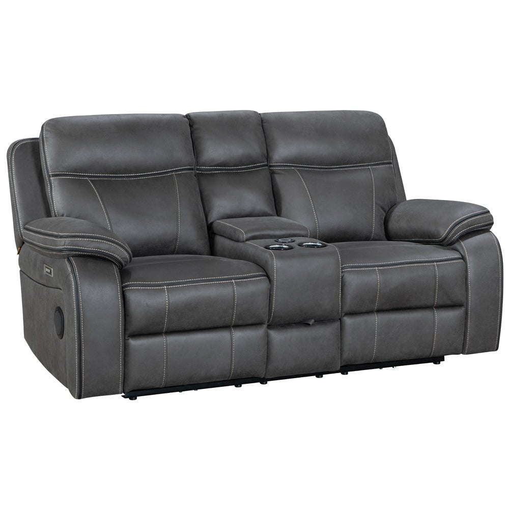 California Dark Grey Power 2 Seater Sofa - The Furniture Warehouse