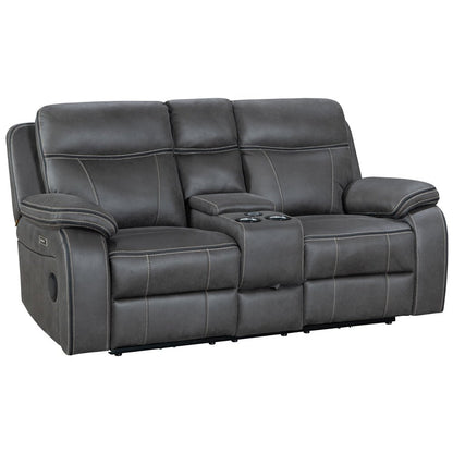 California Dark Grey Power 2 Seater Sofa - The Furniture Warehouse