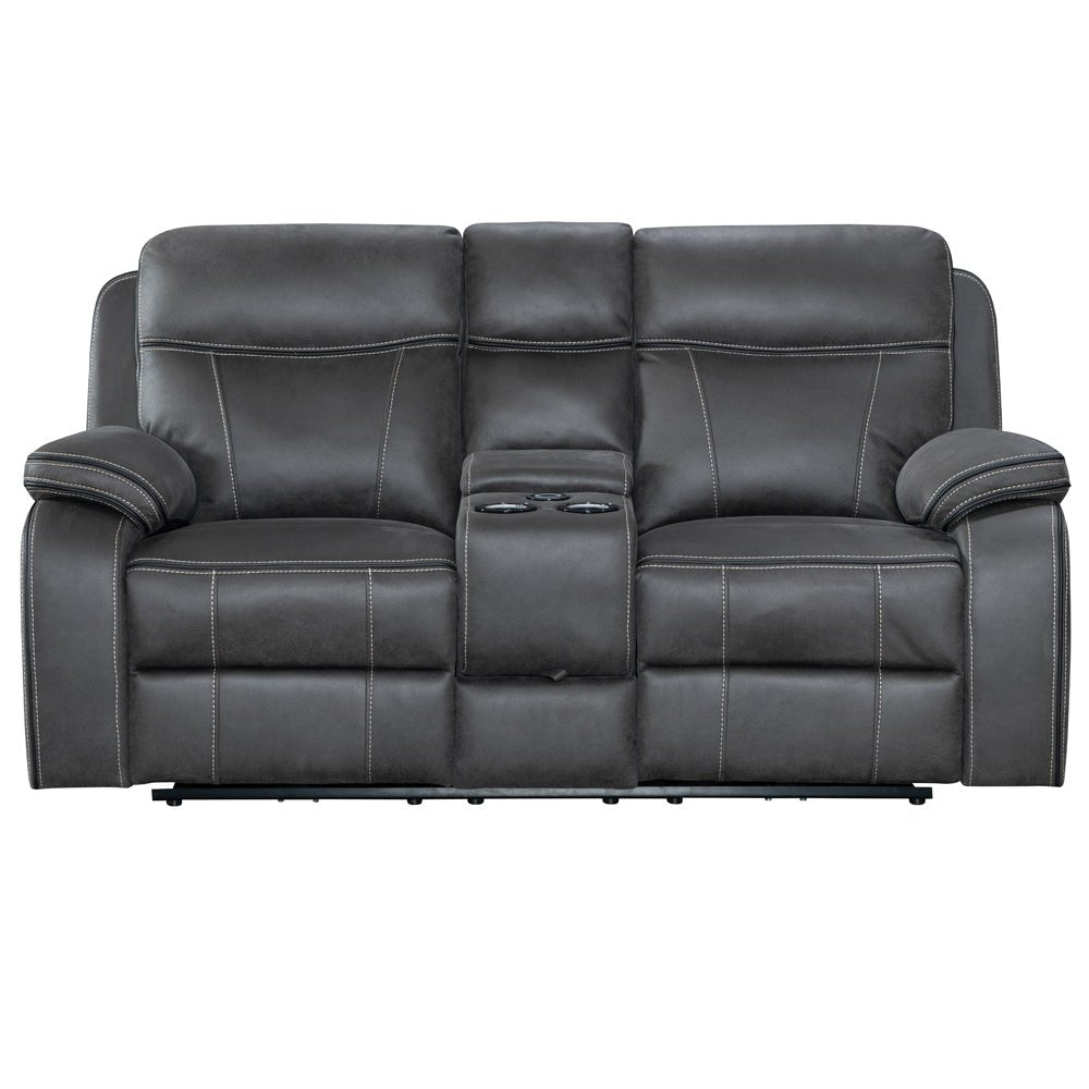 California Dark Grey Power 2 Seater Sofa - The Furniture Warehouse