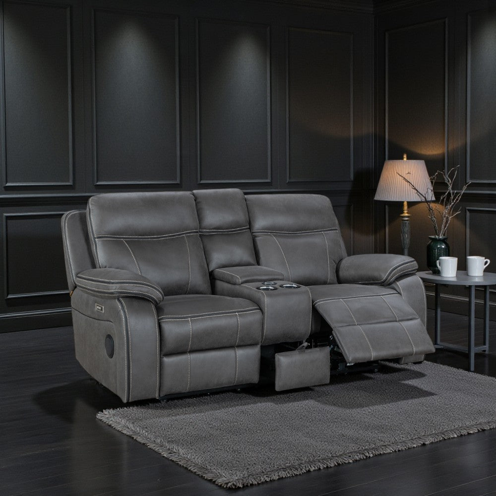 California Dark Grey Power 2 Seater Sofa - The Furniture Warehouse
