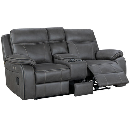 California Dark Grey Power 2 Seater Sofa - The Furniture Warehouse