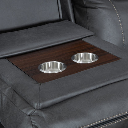 California Dark Grey Power 3 Seater Sofa - The Furniture Warehouse