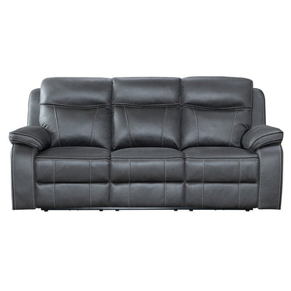 California Dark Grey Power 3 Seater Sofa - The Furniture Warehouse