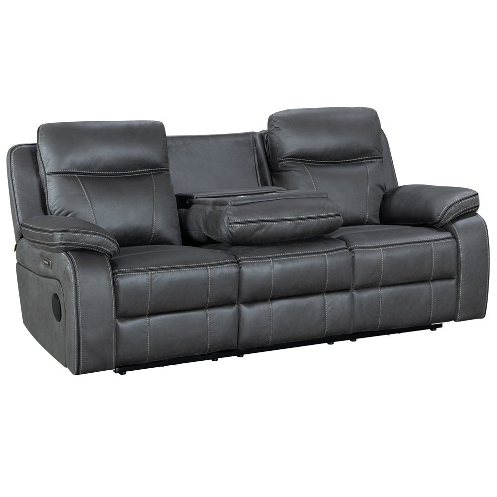 California Dark Grey Power 3 Seater Sofa - The Furniture Warehouse