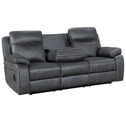 California Dark Grey Power 3 Seater Sofa - The Furniture Warehouse