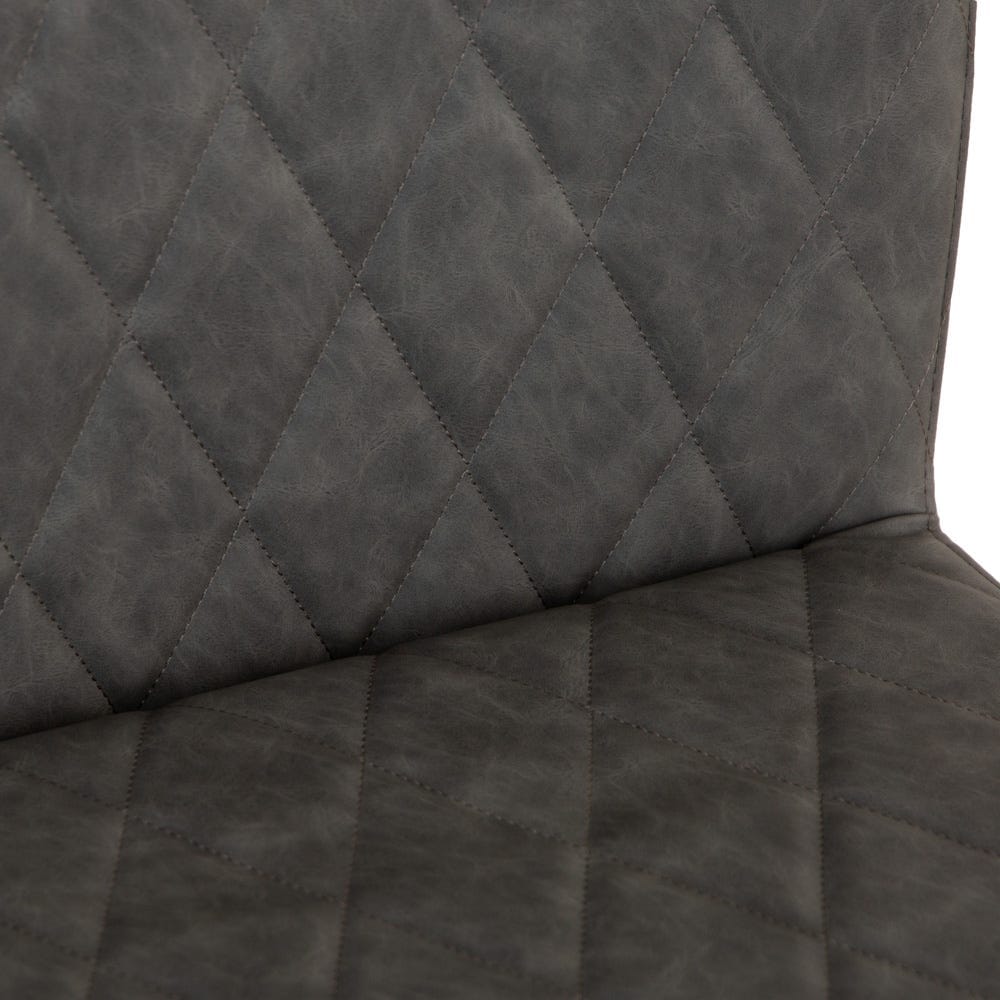 Industrial Grey Diamond Stitch Dining Chair
